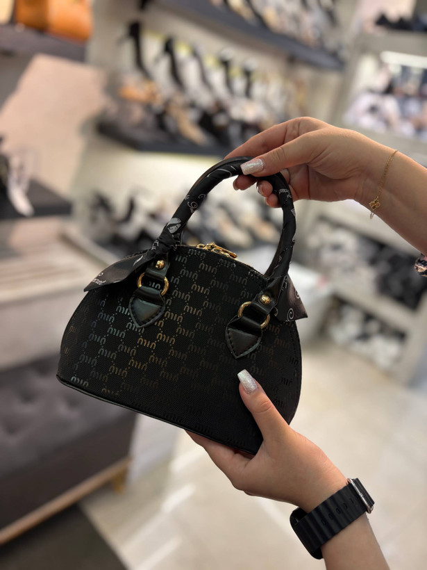 کیف دوشی و دستی شیک طرحدار مشکی کرم قهوه ای مجلسی زنانه ( 618 )