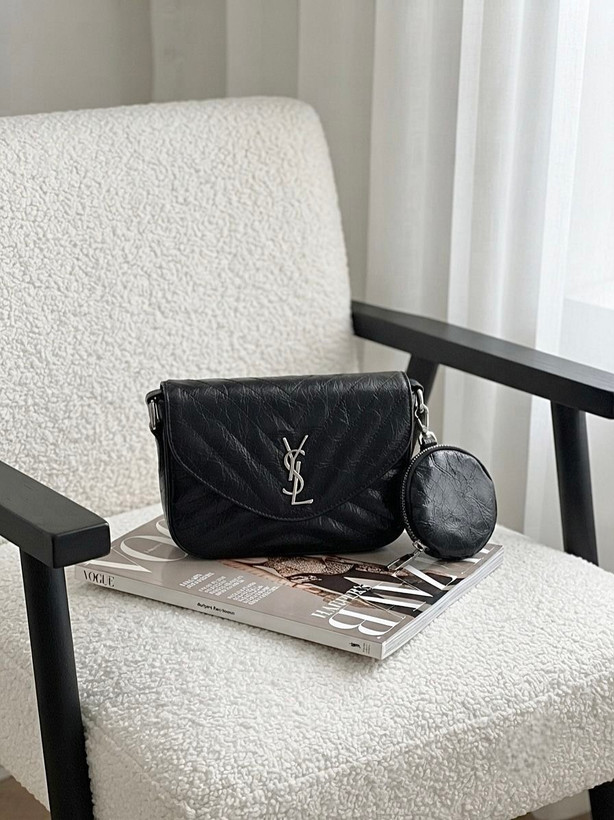 کیف شیک و ترند YSL مشکی سفید کرم چرم دوشی و دستی زنانه ( 633 )