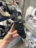 بابت پاشنه کوتاه گیپور شیک و ترند مشکی سفید کرم کفش مجلسی حریر ( 639 )